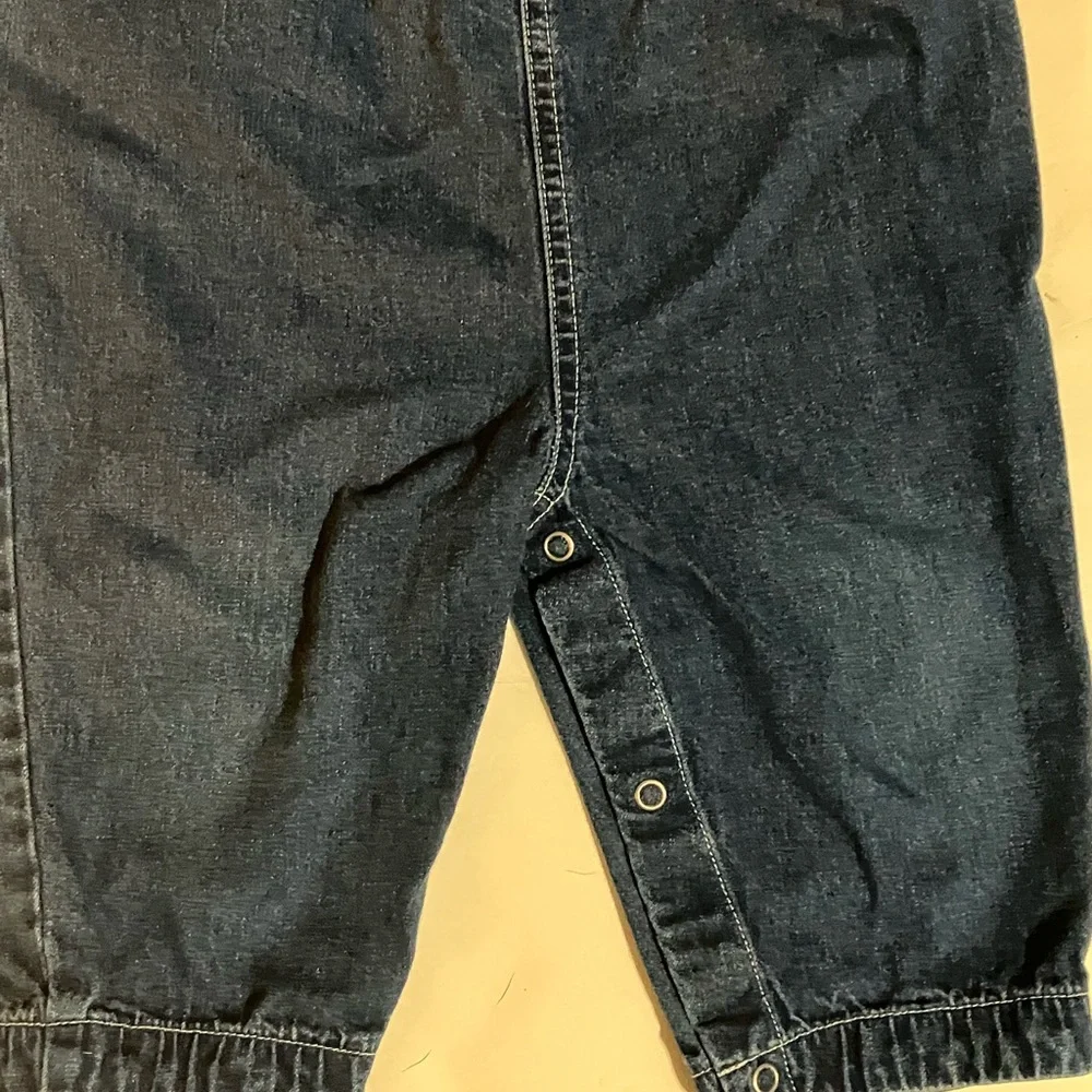Vintage Baby Gap Blue Jean Overalls Snap Inseam Size 18/24 month